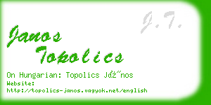 janos topolics business card